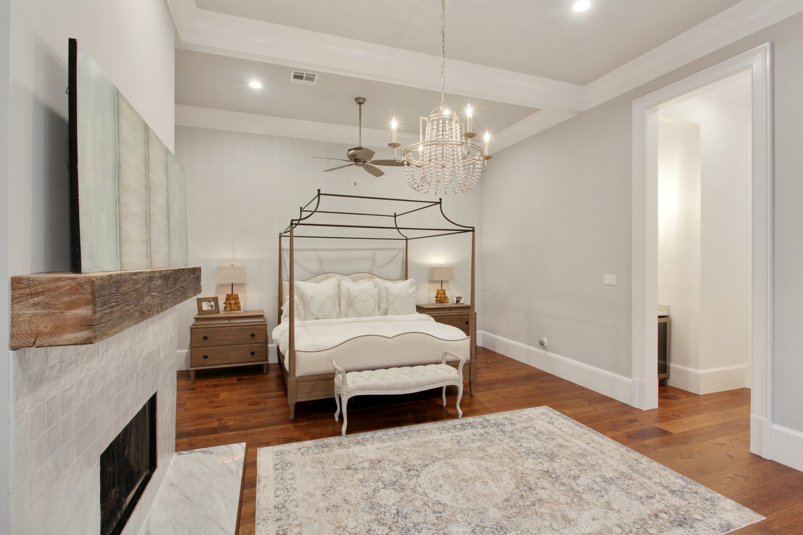 Primary Suite Bedroom of Audubon House luxury new construction custom home designed and built by DMG