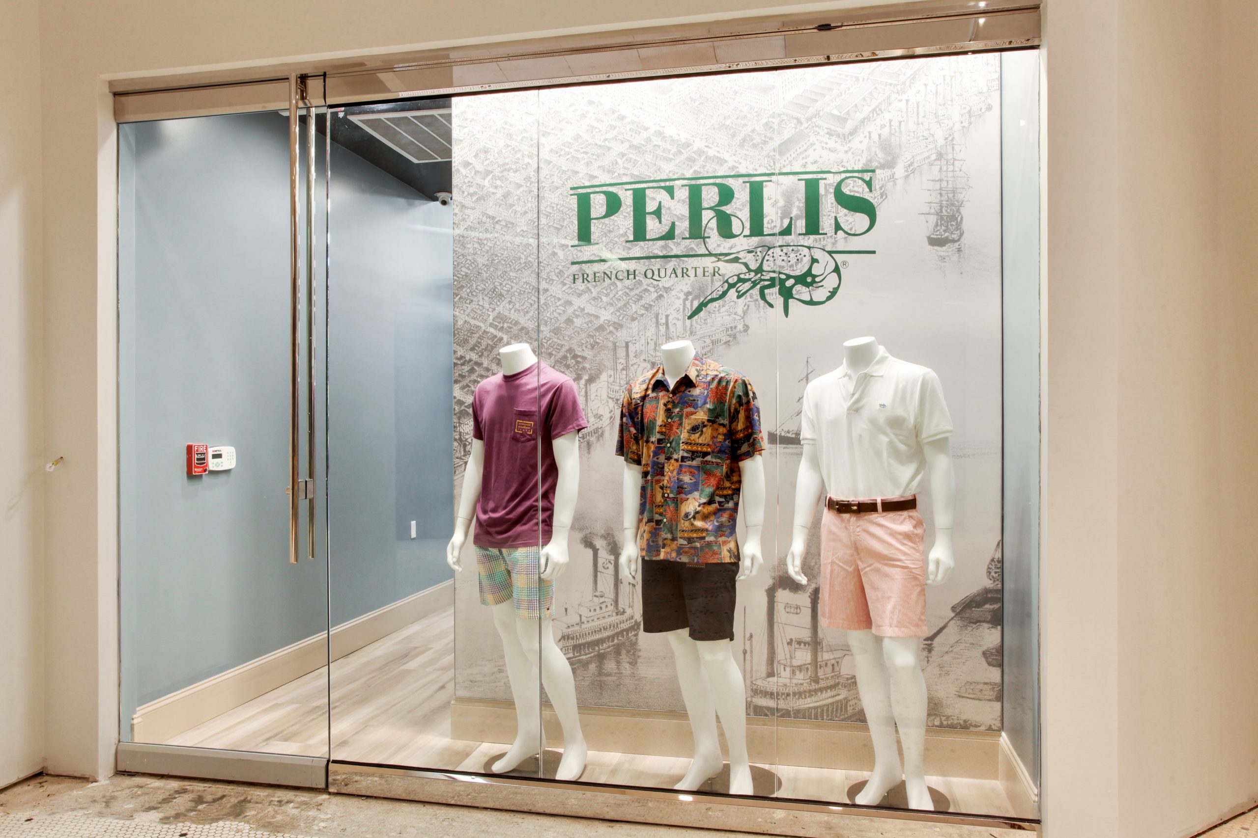 Front Window of Perlis retail store designed and built by DMG's commercial construction division