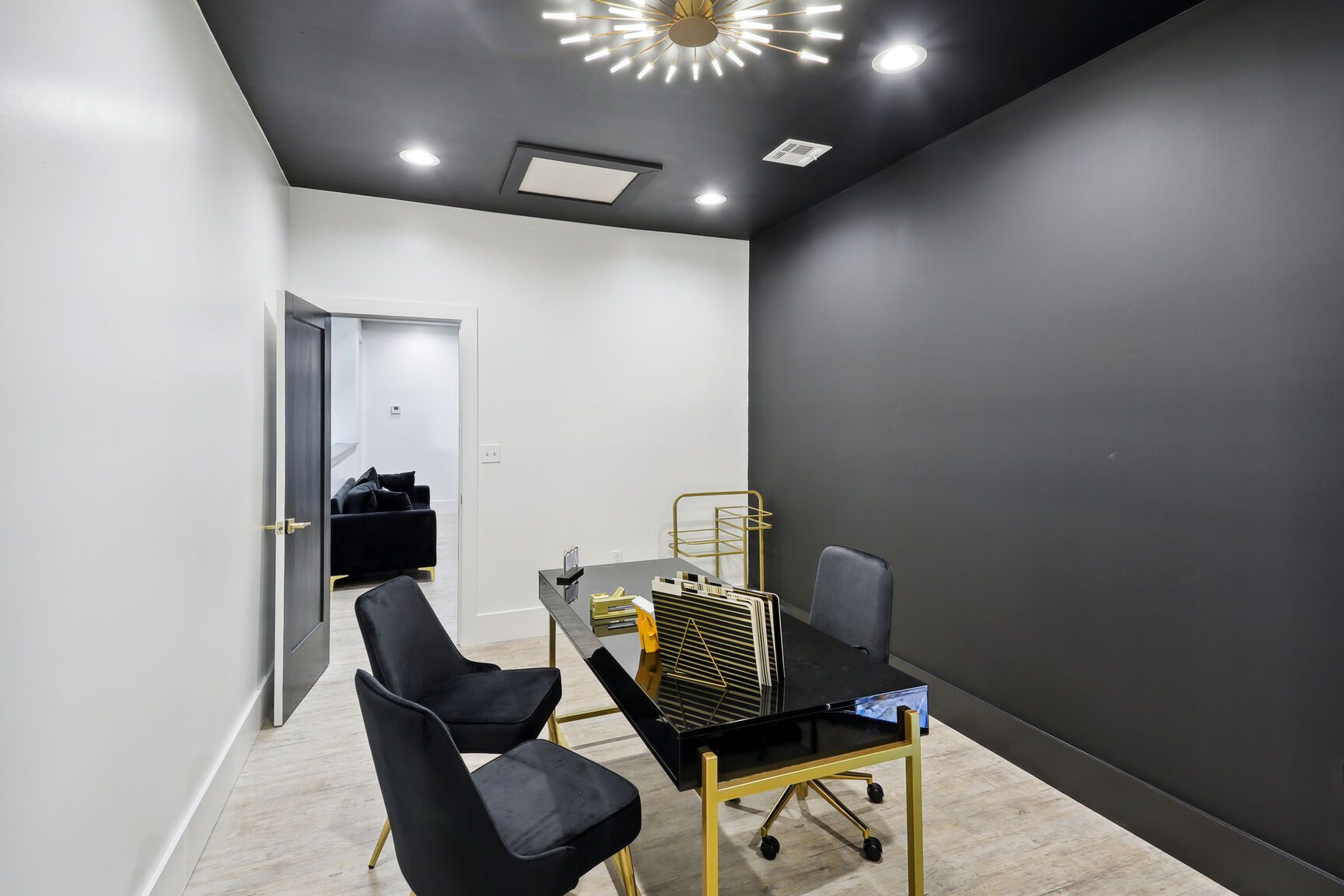 KP Salon interior office area designed and built by DMG's commercial construction division
